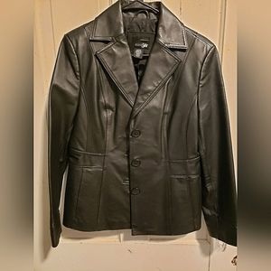 East 5th leather jacket size petite Large